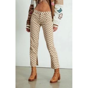 Pacsun Brown Chevron Low Rise Straight Leg Jeans